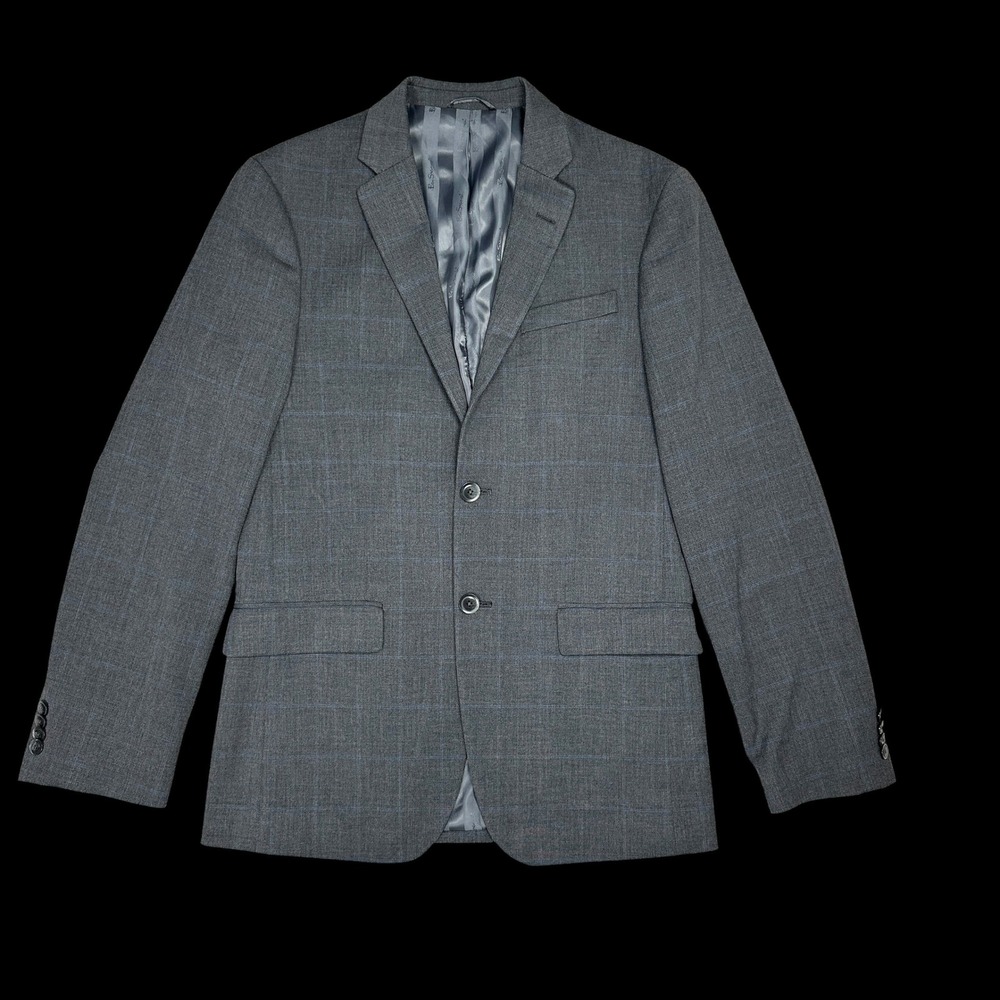 Ben Sherman Mens 36R Grey Glen Plaid Camden Fit Two Button Blazer Sport Coat